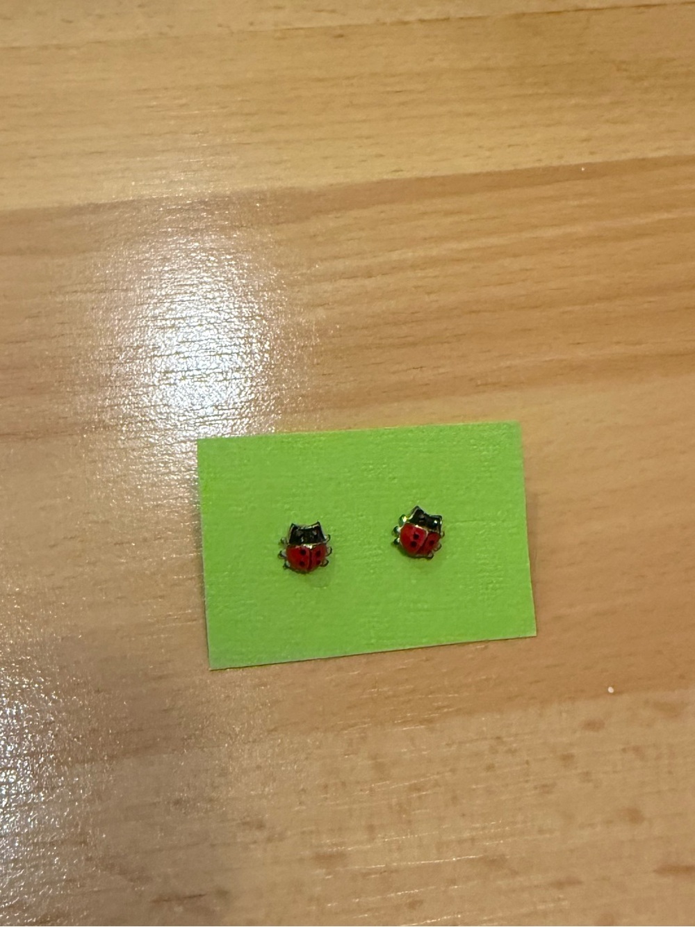 Ladybug Stud Earrings - Red and Black Enamel